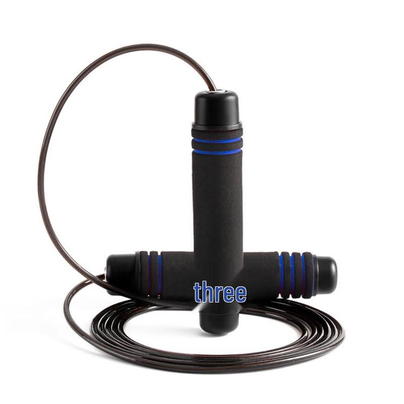 2-Pack Built-in Bearing Steel Wire Jump Ropes with Black-Red Sponge Handles