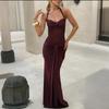 New Neck Strap Mesh Stitching Streamer Dress Dress European and American Style Dress