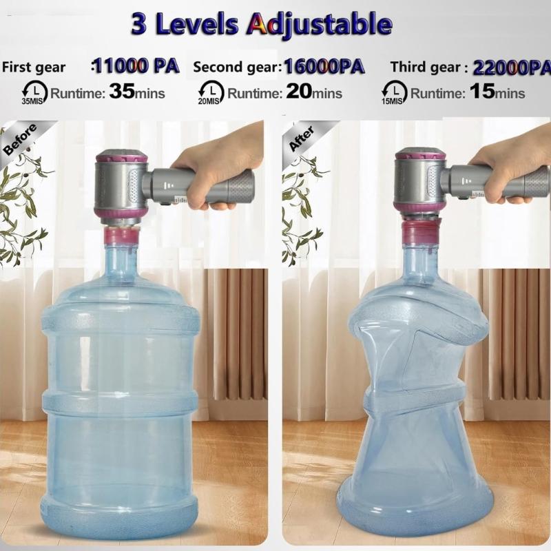 Quiet Handheld Auto Vacuum 6000mAh Battery 35 Minutes Runtime 8 Multiple Surfaces Attachments for Home Camping Cleaning