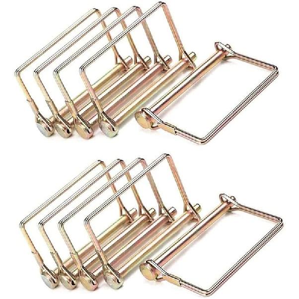 Sunnyway 10 Pack 5/16 Inch Trailer Coupler Wire Lock P, Gold, 4 Inch Long, Heavy Duty, Zinc-Plated Carbon Steel, Trailer Hitch P золотой