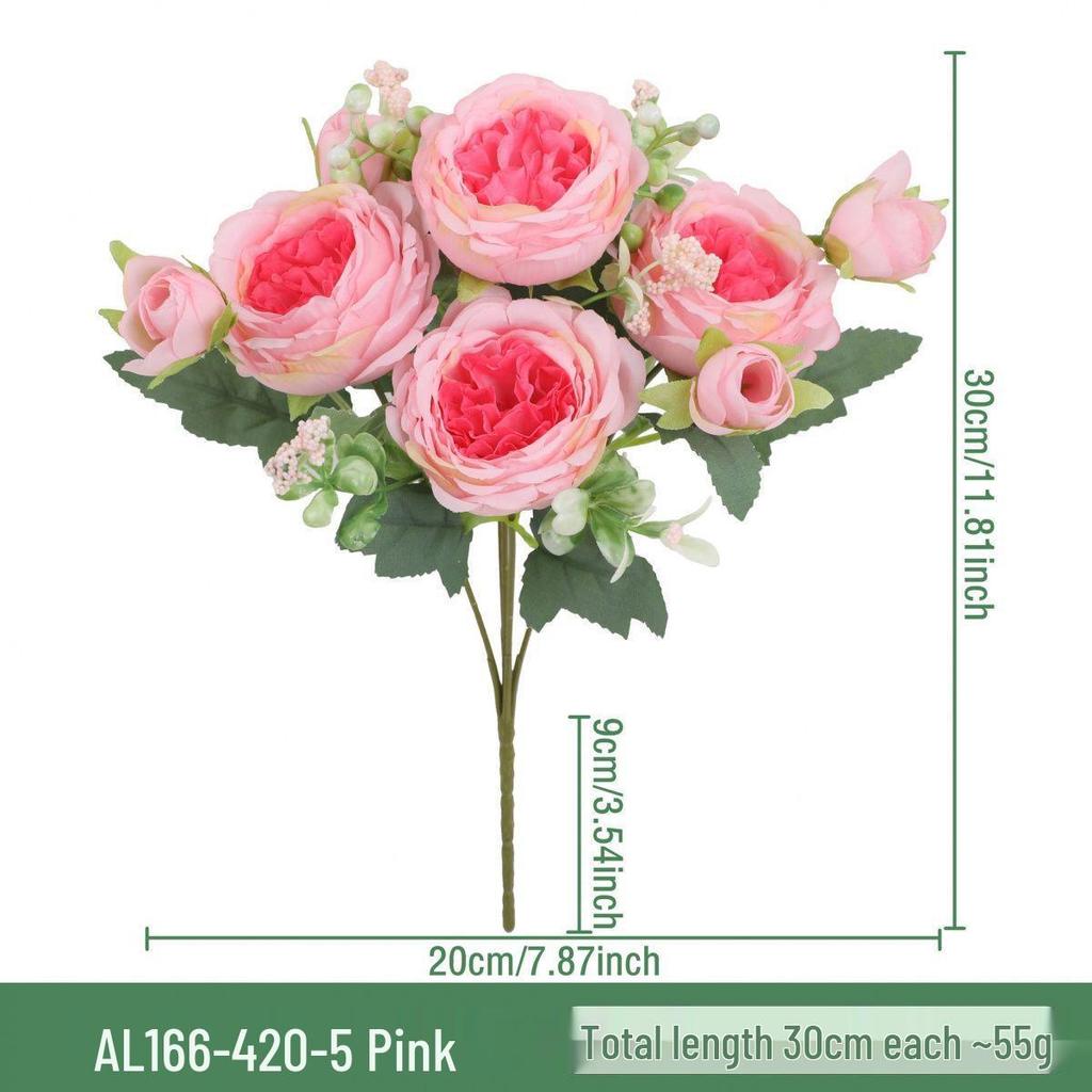 Retro Rose Artificial Flower Arrangement for Living Room & Dining Table Decoration
