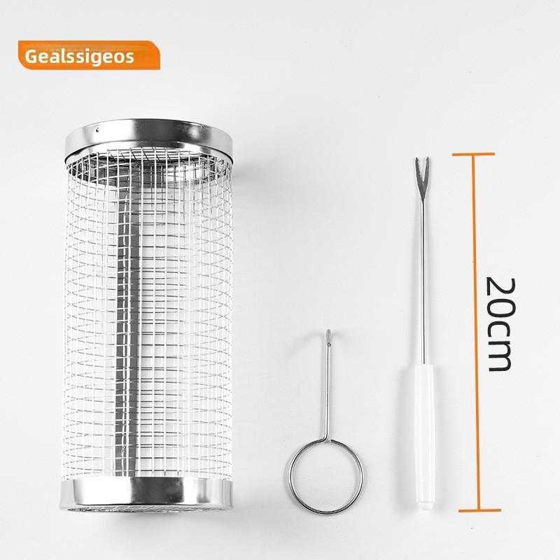 

BBQ Grill BBQ Basket Round BBQ Cage Outdoor BBQ Smoke Cage Multifunctional BBQ Mesh Rotating Roller