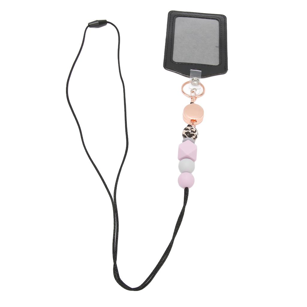 Silicone Retractable Bded Lanyard with Transparent ID Holder Multi Purpose Badge Holder for Students Worker