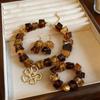 European Retro Geometric Faceted Acrylic Flower Jewelry Set - Necklace & Earrings