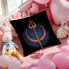 The S-Shiva T-Trident Pillow Case Soft Plush Fabric Double-Sided Printed Cushion Cover Warm Winter Sofa Pillow Case