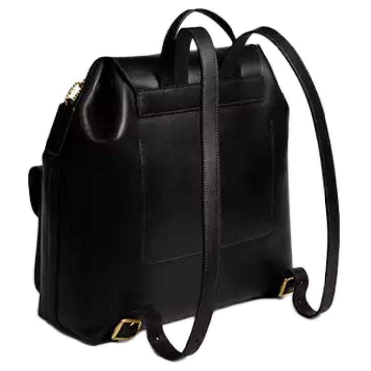 Coach Crosby 36 Brand Logo Adjustable Shoulder Strap Leather Backpack Large Women Backpack Black CW618-B4BK