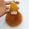 Cute Plush Car Keychain Sleep Doll Keychain Pendant