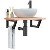 VidaXL Wall-mounted Vanity Shelf Steel and Solid Beech Wood, Floating Vanity Shelf, Vanity Shelf To Place 3302359