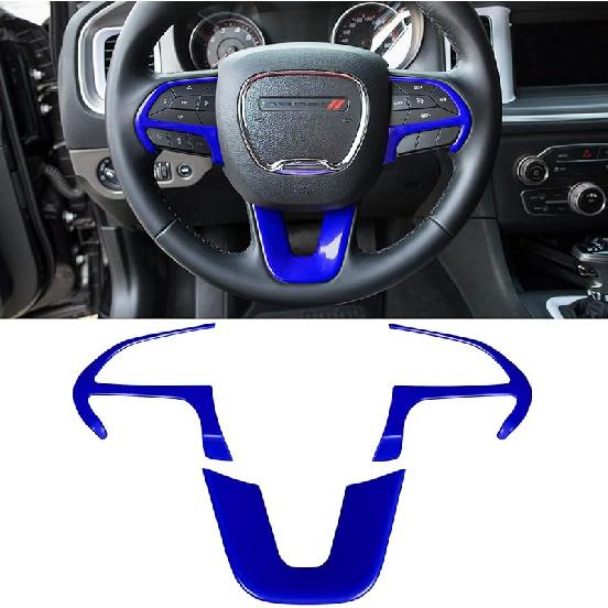 Steering Wheel Cover Trim Interior Accessories Decoration Kit for 2015-2024 Dodge Challenger Charger, for 2014-2024 Dodge Durango & Jeep Grand