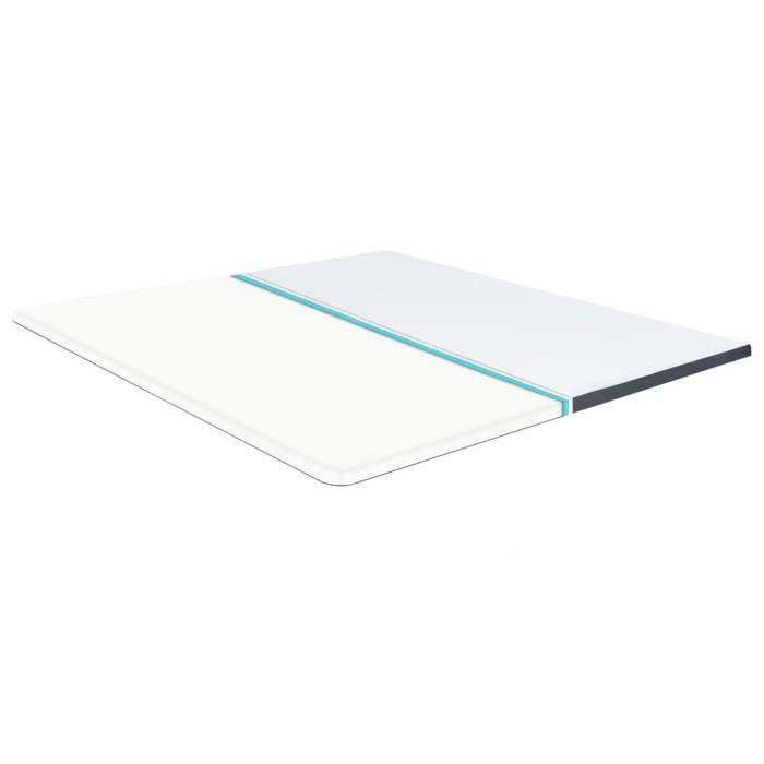 VidaXL Surmatelas de Sommier Tapissier Protège-matelas Lit Protecteur Housse Lavable Confortable Doux Blanc et Gris Foncé 288215