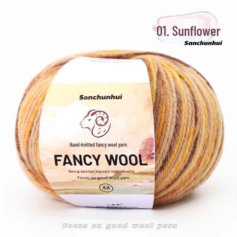 Regenboogkleurig Verloop Handgebreid Wolgaren voor DIY Trui Projecten