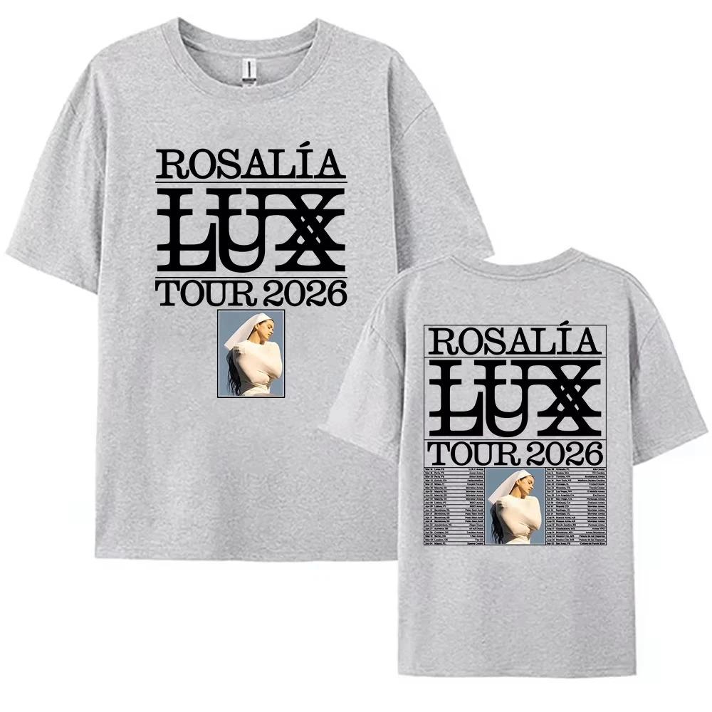 Singer Rosalía Rosalia 100%cotton Men's Shirt 2026 LUX Tour Graphics Short Sleeve Oversized Women's Short Sleeved Cheap Tshirt