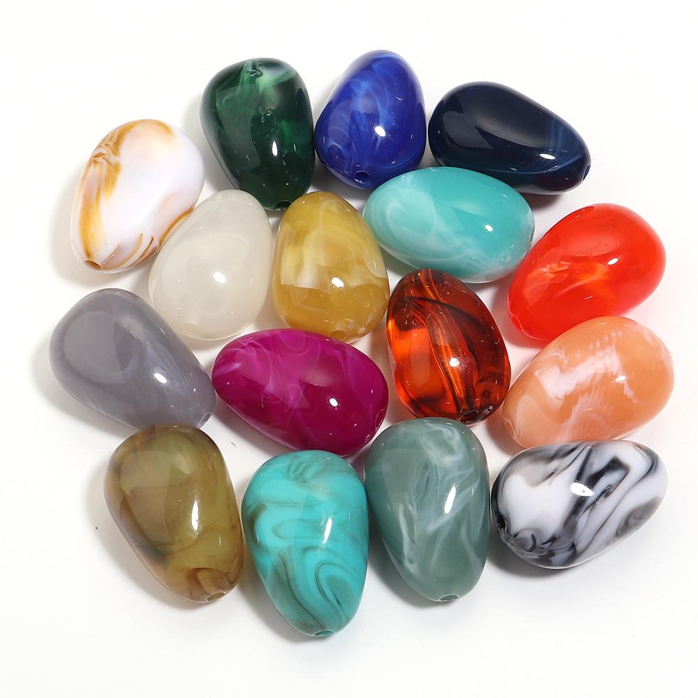 10pcs 29x20mm Irregular Acrylic Beads Colorful Oval Cloud Beads Loose Beads For DIY Jewelry Making Bracelet Necklace Accessories