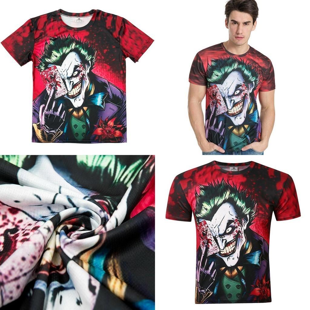 Stylish Red Joker T-shirt Unisex Fit With Full 3d Printing