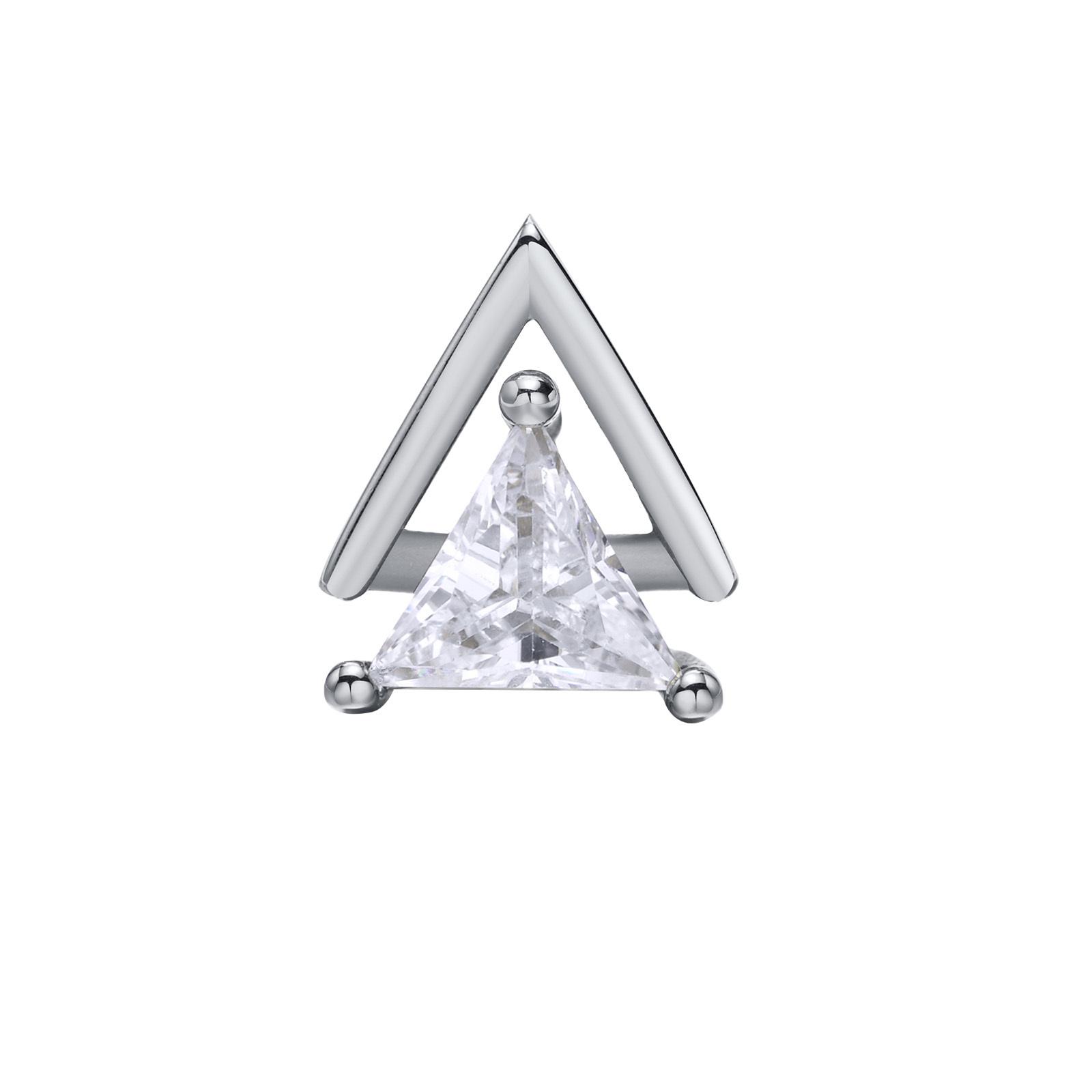 Vnox Панк Серьги-гвоздики для мужчин, Треугольные серьги с камнями AAA CZ, Геометрические крутые рок-серьги из нержавеющей стали