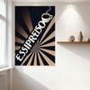 Vintage Art Deco Coffee Poster Sunburst Radial Pattern Dark Blue Beige Brown Rays Ceramic Espresso Cup Metal Tin Sign for Cafe B