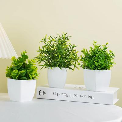 Künstlicher Grüner Bonsai Kunstpflanze Eukalyptusblüte Topfpflanze für Außen Innen Zuhause Garten Schlafzimmer Deko