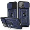 Cases For iPhone 16 15 14 13 12 11 Pro Max Plus Mini XR 8 7 Plus SE Shockproof Armor Slide Camera Lens Protection Cover