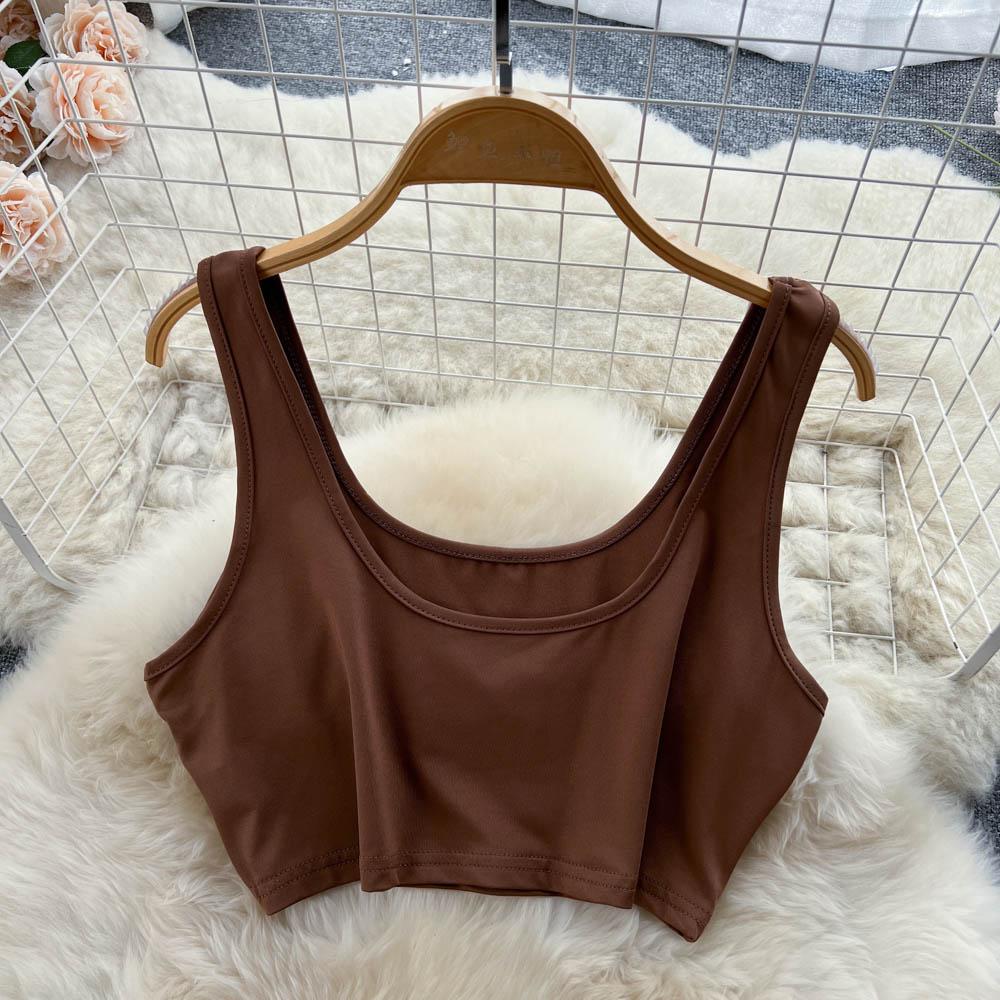 Two-Piece Suit Women's Summer Small Camisole High Waist Drawstring Slit Bag Hip Skirt