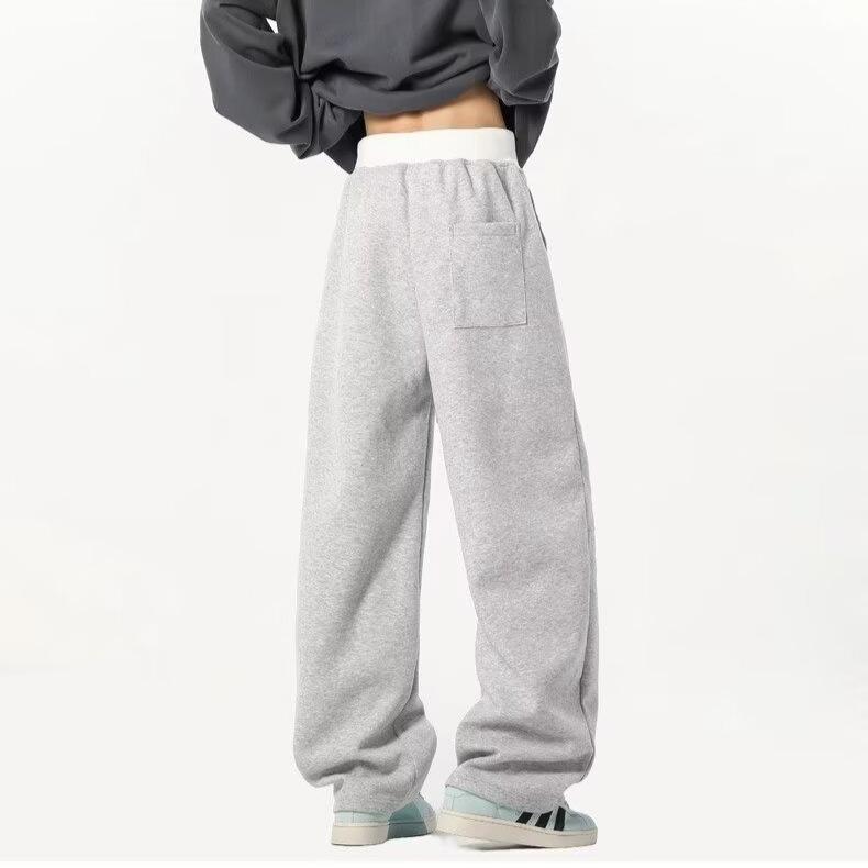Retro Trendy Brand Scimitar Casual Sweatpants Men's Spring and Autumn Design Sense Straight-leg Pants High Street Loose Couple Wide-leg Pants