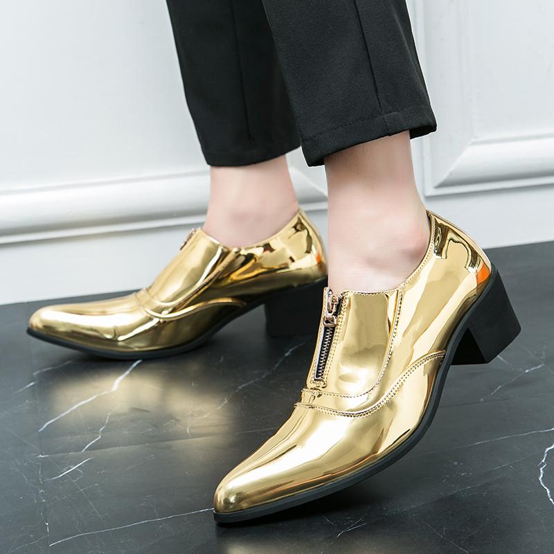 British Style Formal Leather Men New Thick bottom Wedding Shoes Men Yuppie Men’s Dress Shoes Male Pointed Business Shoes