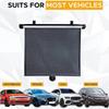 2Pcs Side Window Cover 15 Inch Heat-Insulating Side Window Curtain Press Button Roll Up Mesh Summer Heat Insulation Glass Shade