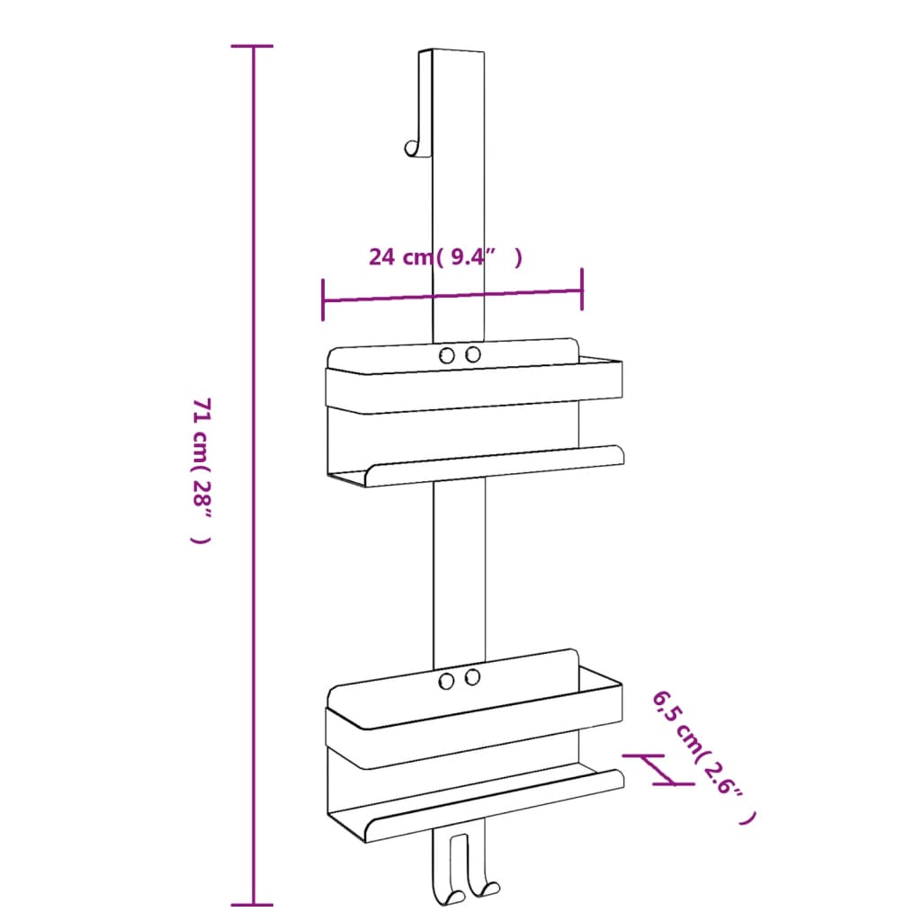 Hanging Shower Caddy Brushed Stainless Steel 304
