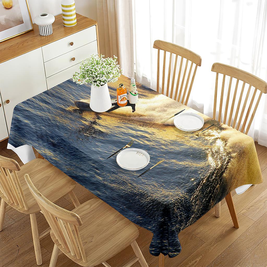 Surfing Extreme Outdoor Sport Pattern Tablecloth Rectangular Tablecloth Dining Room Banquette Kitchen Outdoor Picnic Decoration