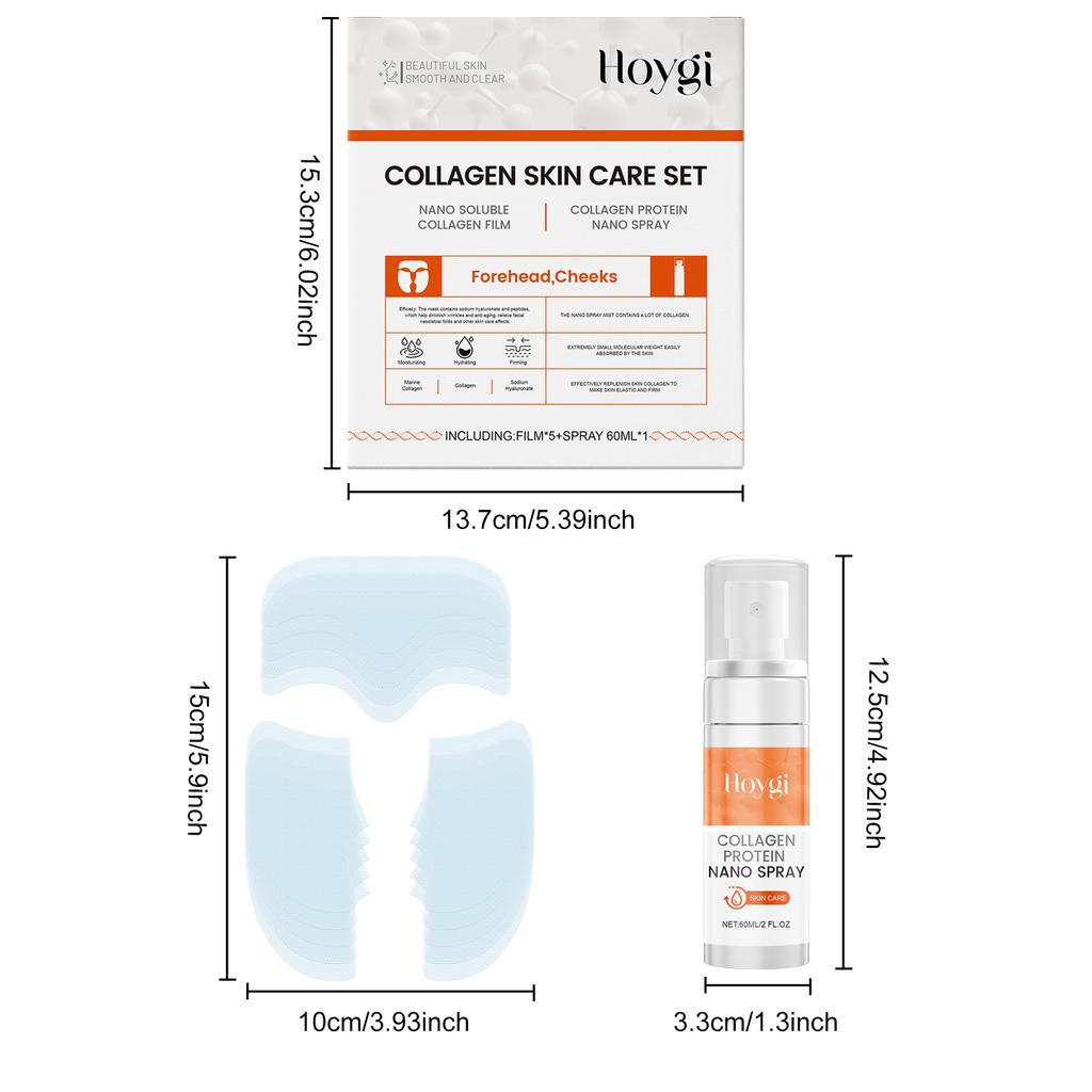Nano Soluble Collagen Face Mask Serum Spray Set Wrinkle Repair Face Filler Increase Skin Elasticity Brightening Skin Care Set