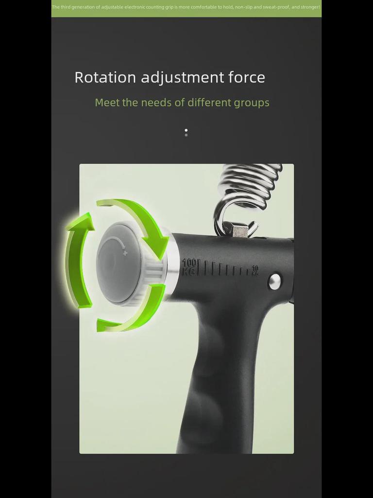 Adjustable Grip Strength Trainer: Electronic Counting Hand Gripper (10-100KG) for Muscle Training