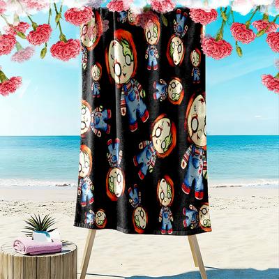 Chucky Print Beach Towel, Large Soft Quick Dry Towel for Beach Camping Swimming
