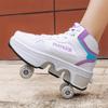 34-43 Four Wheeled Walking Shoes for Children/ Teenagers Roller  Skates for Kids Four Wheeled Deformed Ice Skates for Children