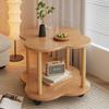 Vintage Round Side Table - Portable Multi-Functional Coffee Table & Nightstand for Small Space Living Room, Minimalist Storage