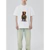 Crewneck T Shirt Black Colorful Bear Graffiti Print Streetwear Fashion Casual Wear for Men and Women