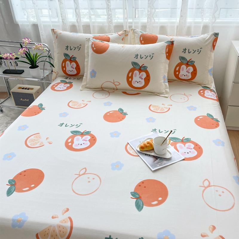 Cotton Bed Sheet  Cartoon Panda Animals Printed Double Top King Sheets for Girls Boys Kids Single Queen King Size Bed Linen