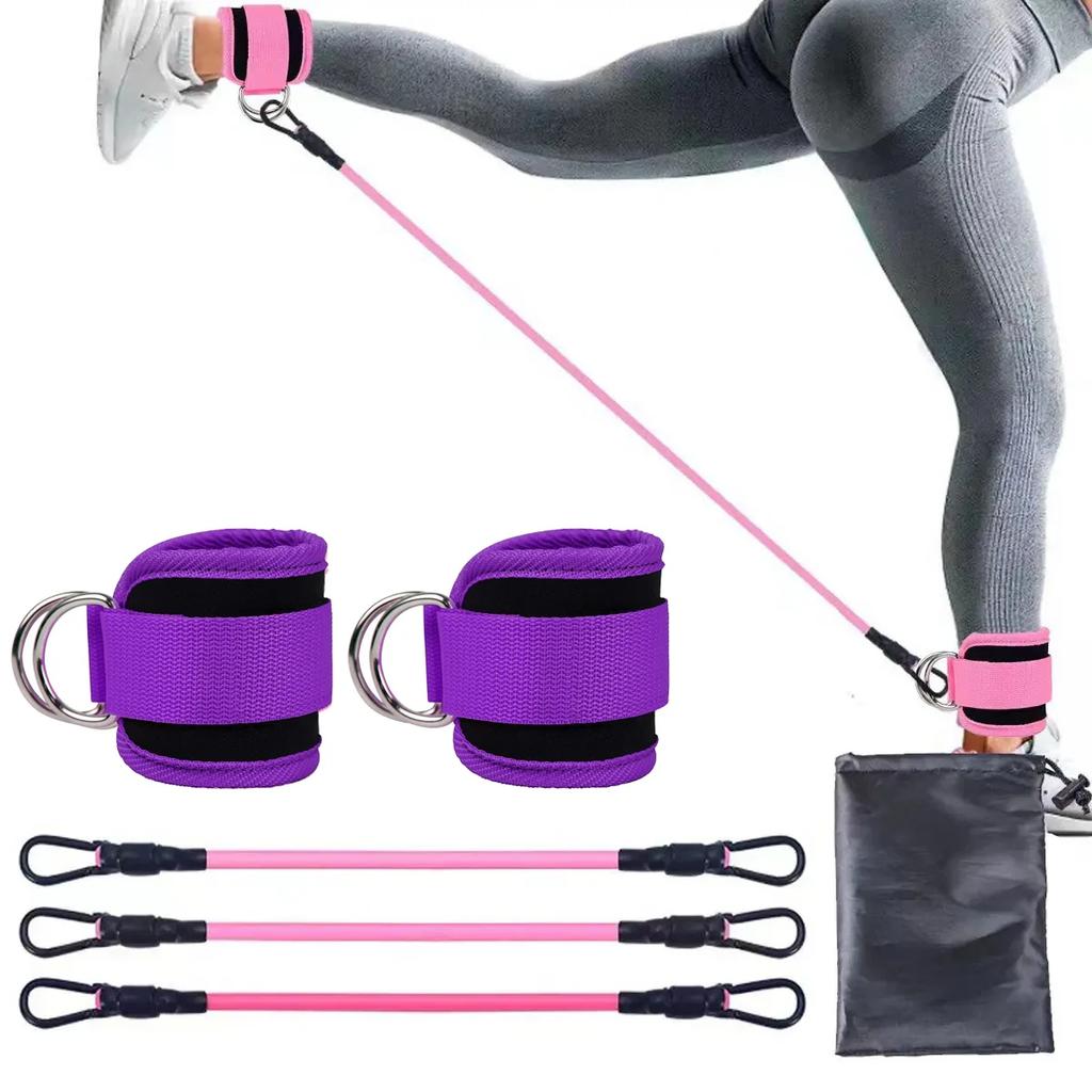 1 Zestaw Wyściełane Paski na Kostkę Paski na Kostkę do Maszyn Kablowych Podwójny D-Ring Fitness Mankiety na Kostkę do Treningów na Siłowni Zniżka Wyprosty Nóg