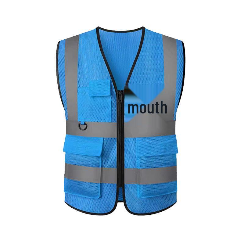 Reflective Logo Safety Vest - Breathable Summer Construction & Volunteer Gear