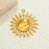 18K Gold Plated Sun Heart Pendant Necklace & Bracelet in Stainless Steel