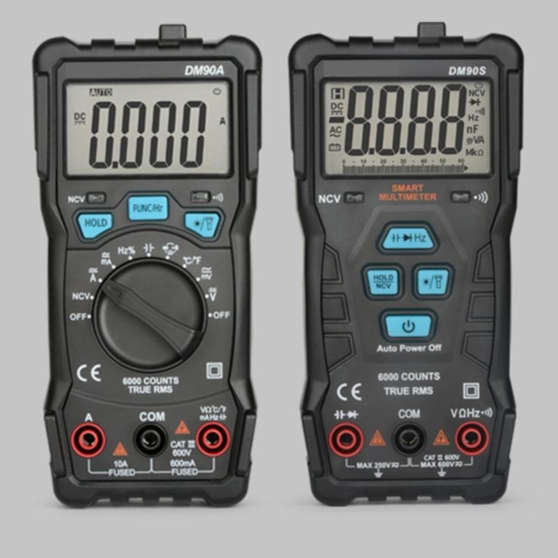Digital Multimeter 6000 Counts NCV Function AC/for DC Voltage Resistance Meter Tester Capacitance Diodes Data Hold Funct