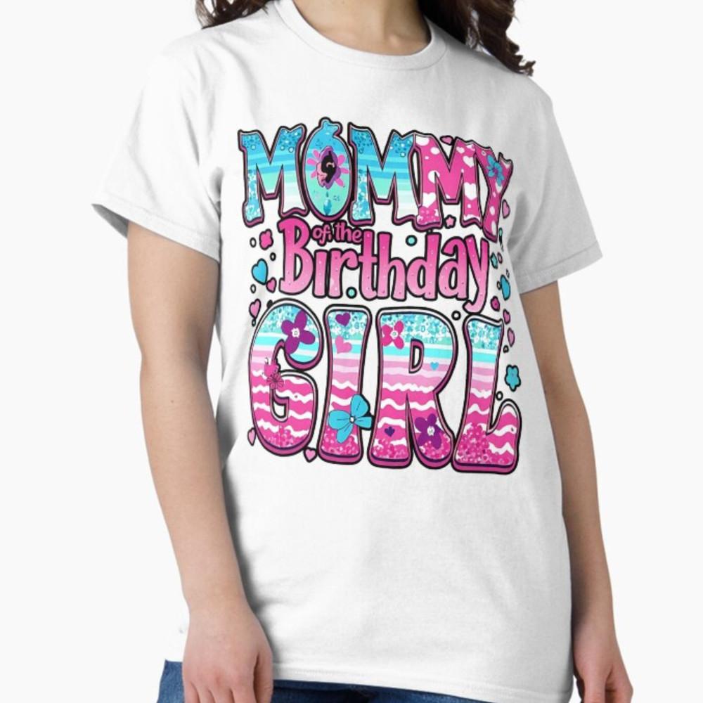 Mommy Of The Birthday Girl Pink Groovy Birthday T-Shirt Unisex T-Shirt XXXL