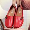 Plus Size Genuine Leather Low-Top Loafers for Women
