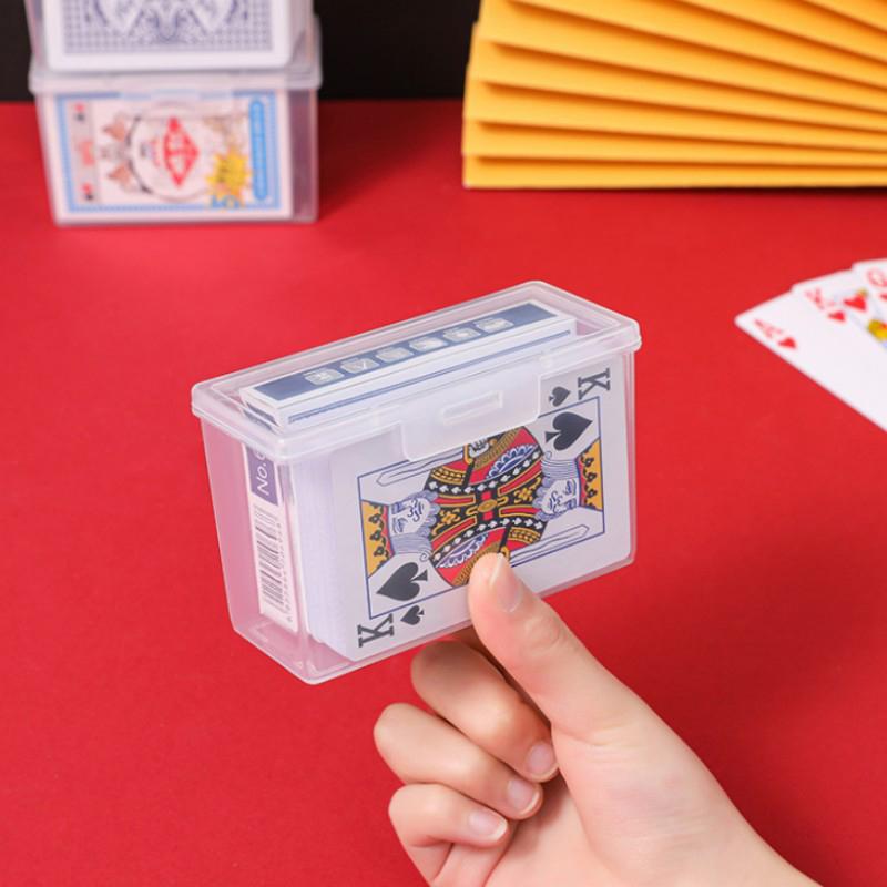 Card Storage Box Empty Plastic Transparent Football Stars Trading Card Storage Box Portable Playing Card Case Card Container
