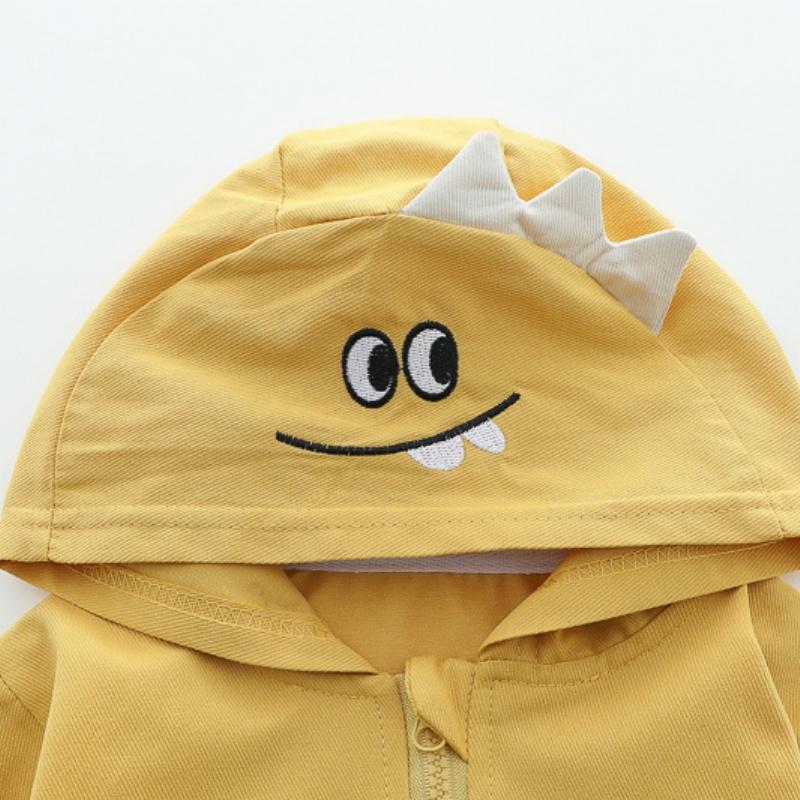 Spring Baby Infant Clothes Outfits 6 To 12 Months Dinosaur Zipper Hooded Jackets T-shirts Pants Toddler Sets Kids Bebe Tracksuit