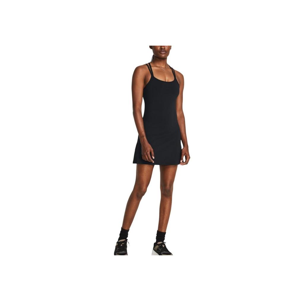 Under Armour UA Meridian Einfarbiges Midi-Kleid Slim Fit Ärmellos Damenkleider Schwarz 1383666-001