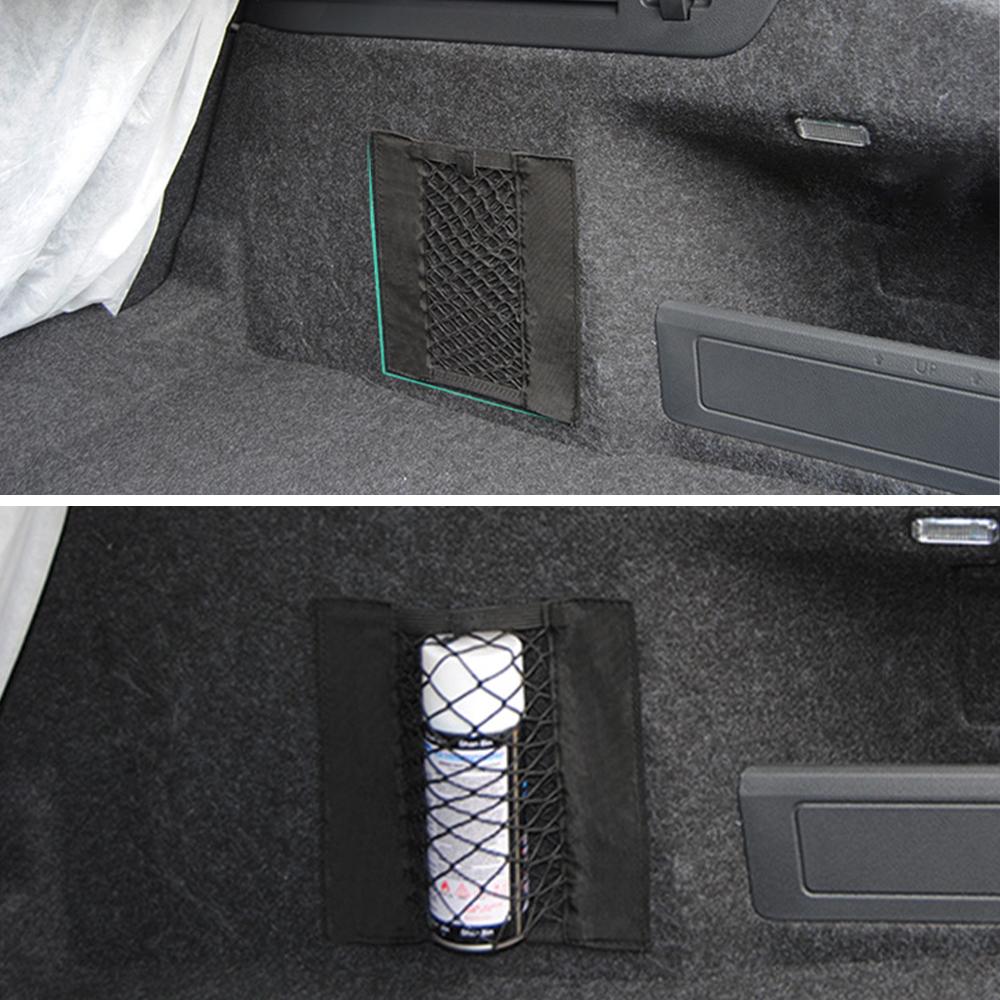 Car Back Rear Elastic Net Mesh Pocket Trunk Paste Fixed Storage Bag For  A4 B9 B8 A3 8V 8P 8L A6 Q5 Organizer Accessories