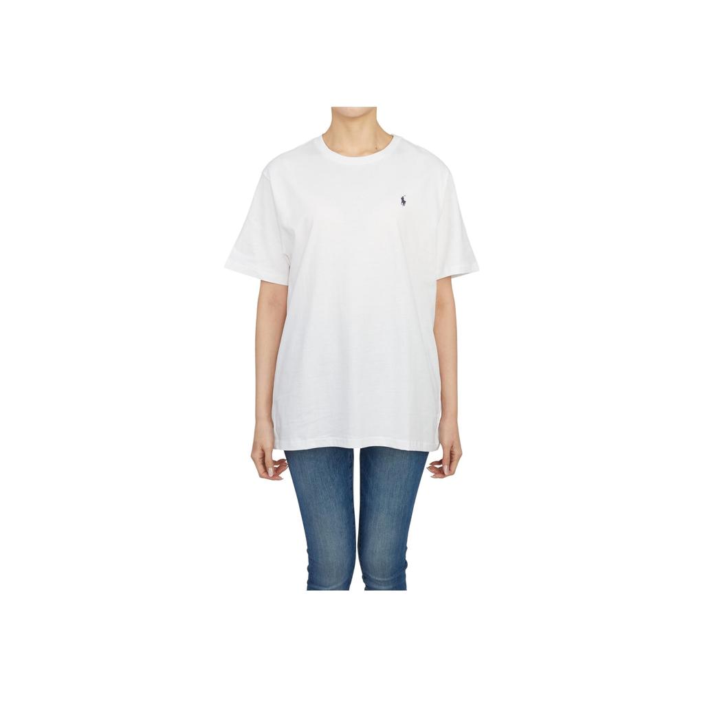 Polo Ralph Lauren მაისური Ss22 საბავშვო სუფთა ბამბა სადა ფერი მრგვალი ყელი მოკლე სახელო საბავშვო ტოპი თეთრი 323832904-035