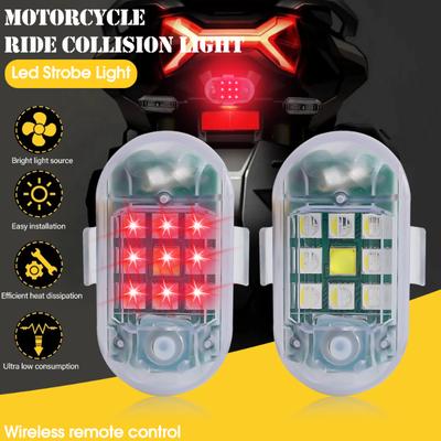 Wireless Remote Control LED Strobe Light for Motorcycle Car Bike Anti-collision Warn Lamp Flash Indicator Waterproof Lights