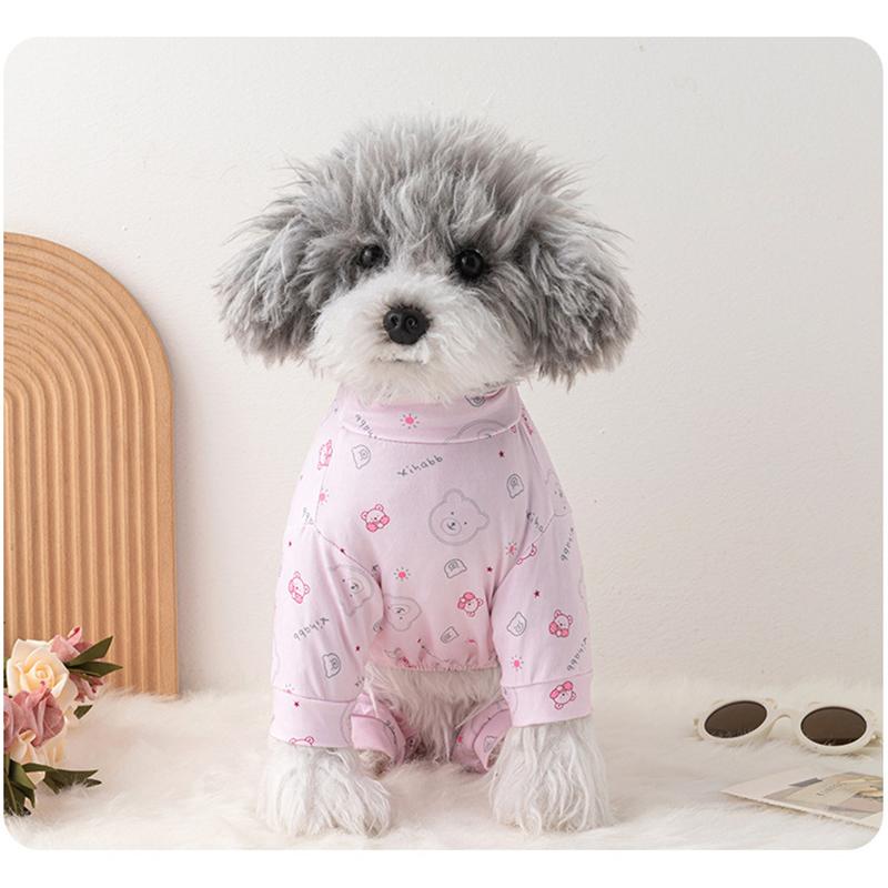 Dog Cat Soft Pajamas Jumpsuit Bears Design Puppy Sleepwear Nightshirt Clothes Pure Cotton Pet Apparel