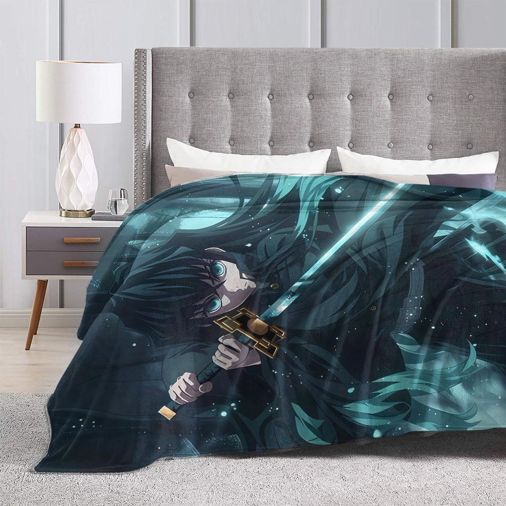 Muichiro Tokito Anime Warm Soft Blanket  Travel Office Plush Bedding Throws Funny Couch Chair Flannel Bedspread Sofa Bed Cover