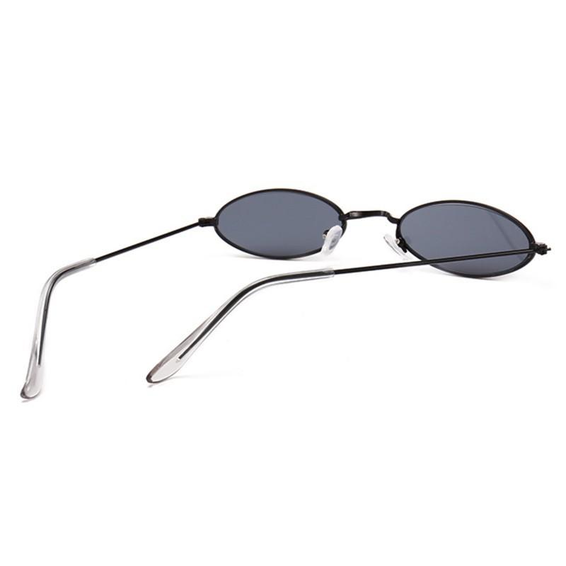 Vintage Small Oval Sunglasses Woman Fashion Brand Metal Frame Clear Black Lens Shades Sun Glasses Female Eyewear Uv400